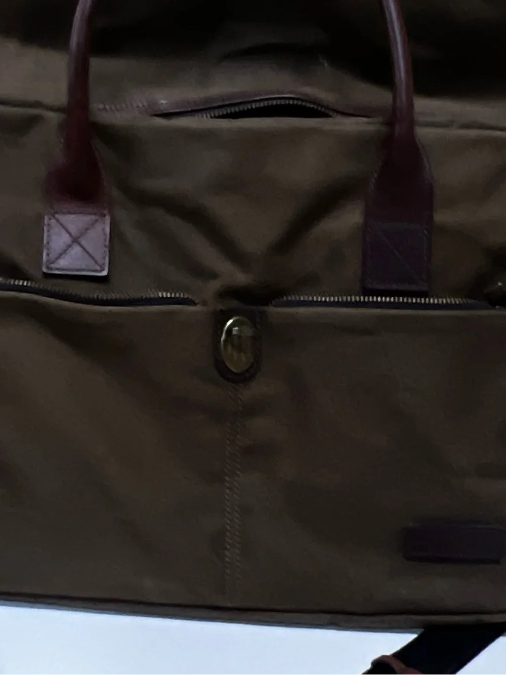 Vintage Racing Green British brown Briefcase messenger bag